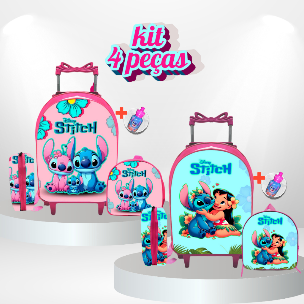 Mochila Escolar Stitch Rodinha