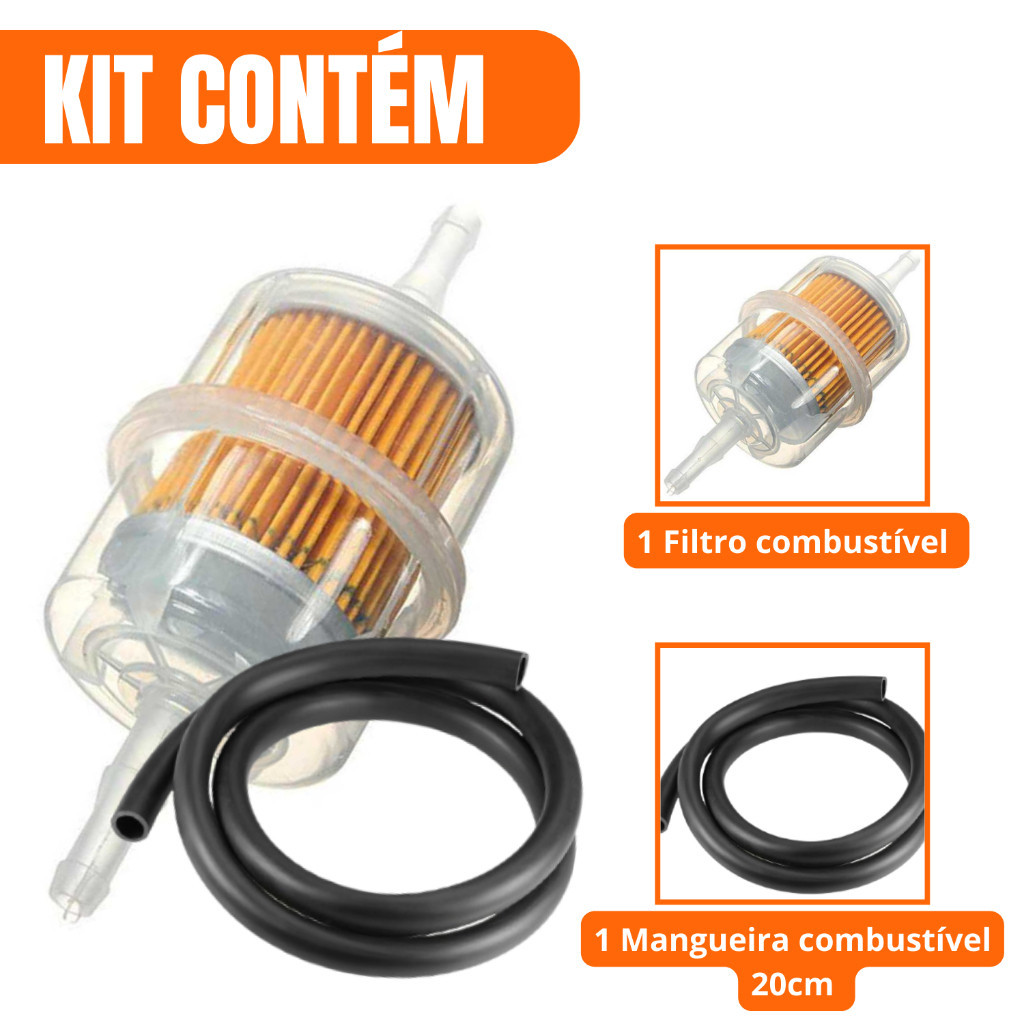 Filtro Combustível Gasolina Motos Carburadas + Ma