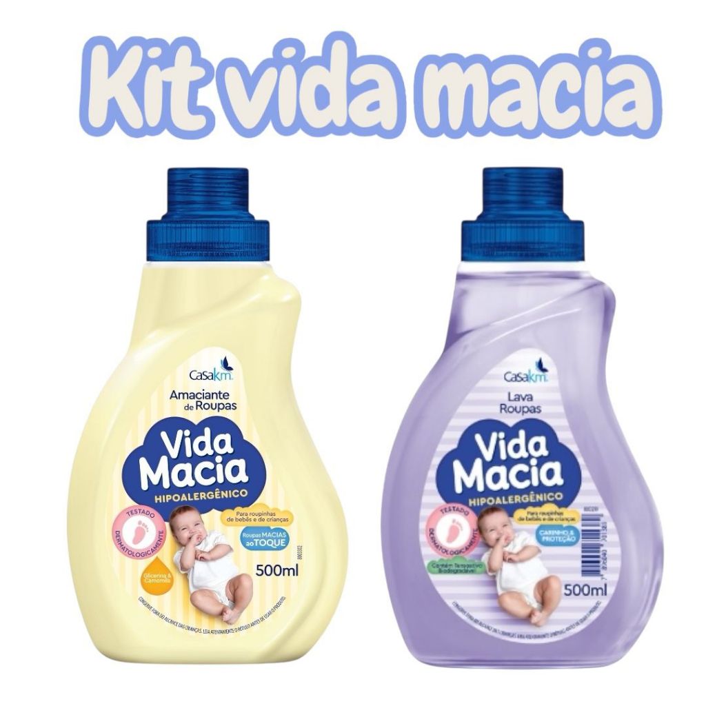 Kit Bebê Vida Macia  Lava-Roupas + Amaciante Glic