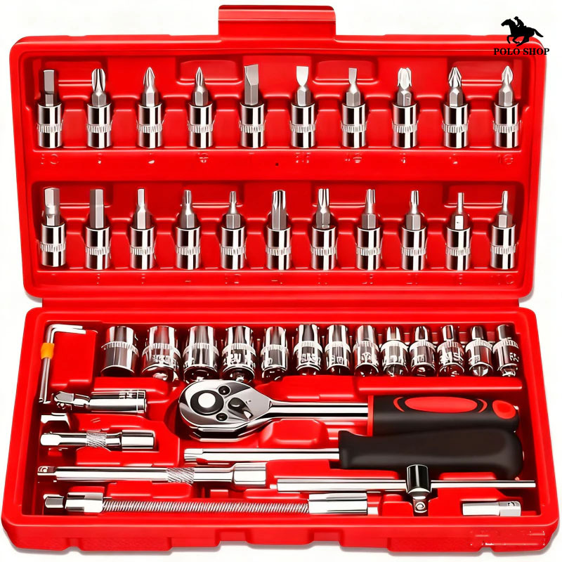 Kit Ferramentas 40/46 Peças Aço Cromo Vanádio c