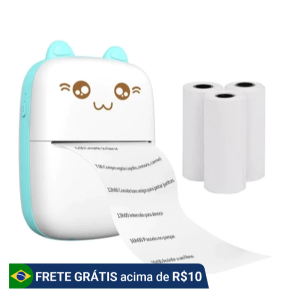 Mini Impressora Térmica Portátil Desenho Animado