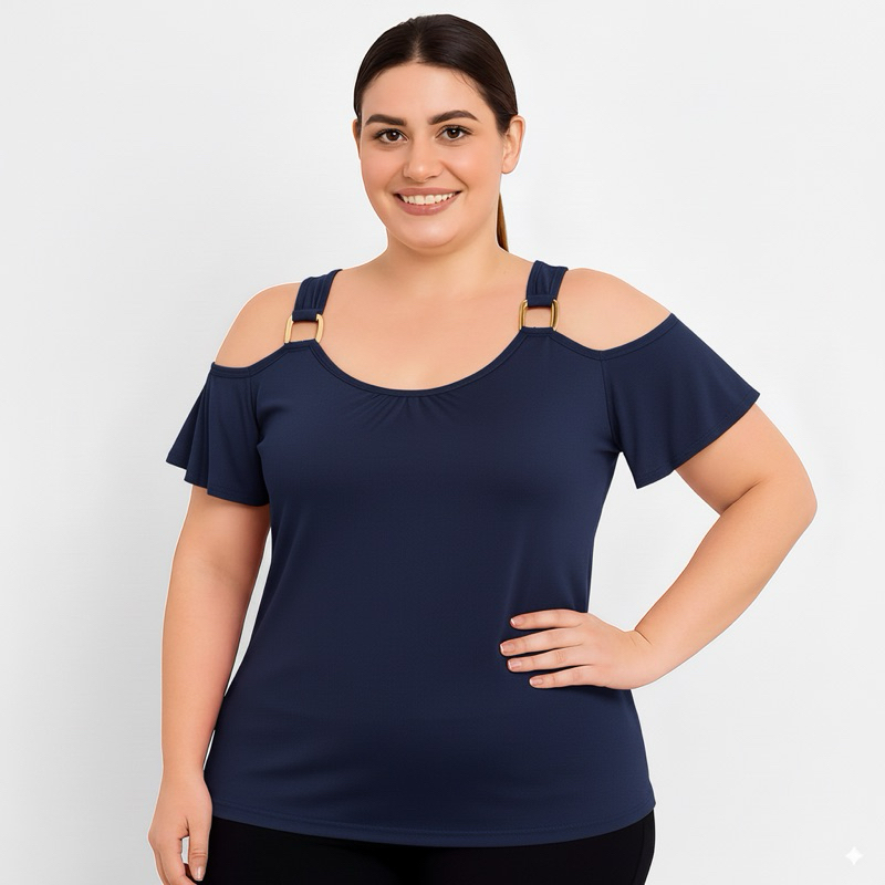 Blusinha Plus Size Blusa Lisa Ciganinha Confortáv