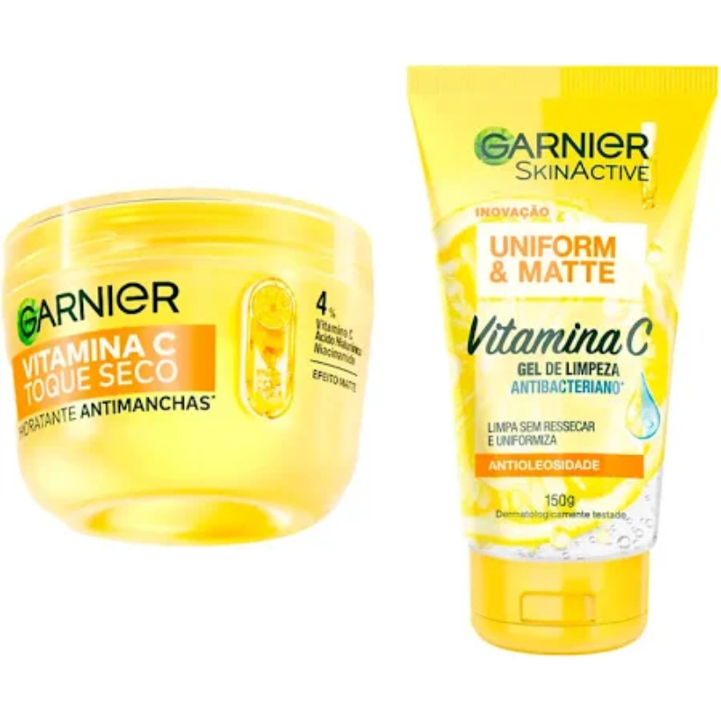 Kit Garnier Vitamina C- Gel de Limpeza 150g+ Hidra