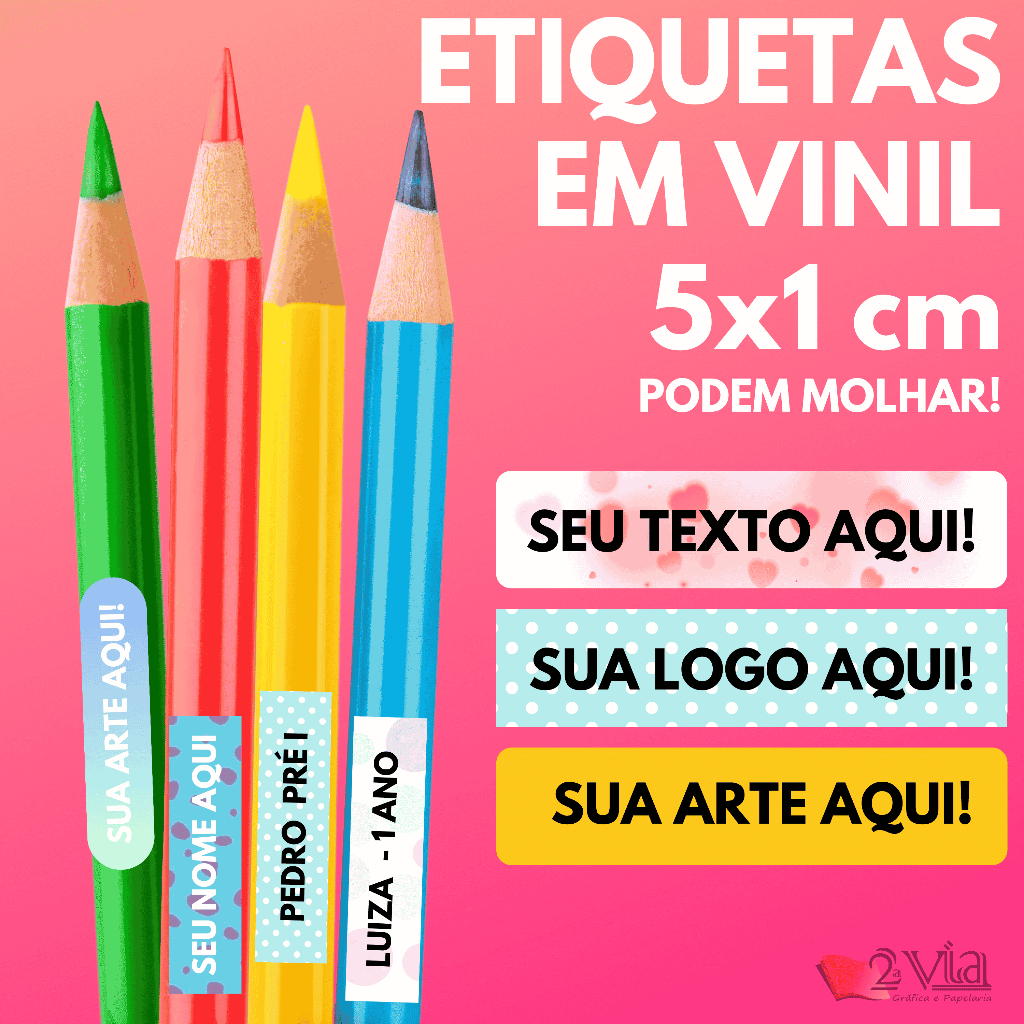 50 a 500 Etiquetas Adesivas Escolares Para Lápis 