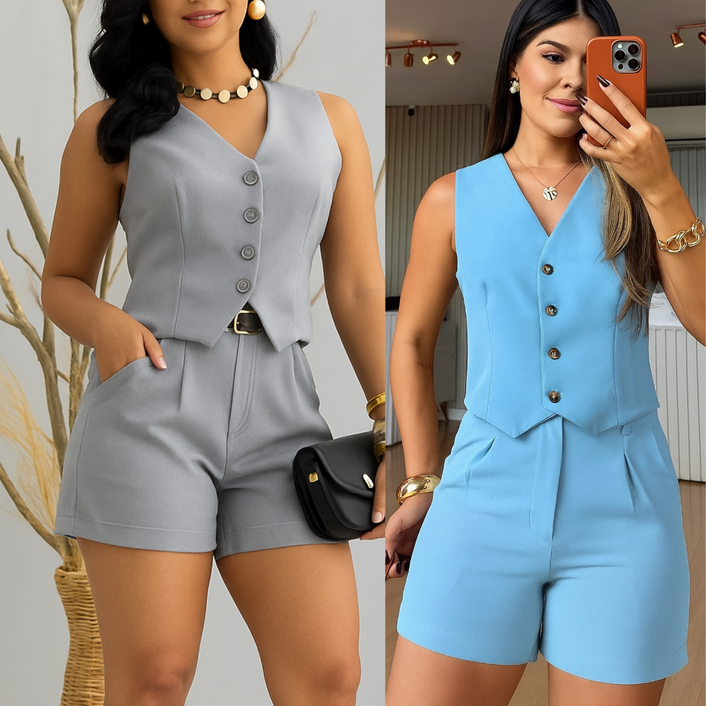 CONJUNTO ABIGAIL TENDENCIA DO MOMENTO EM  COLETE +