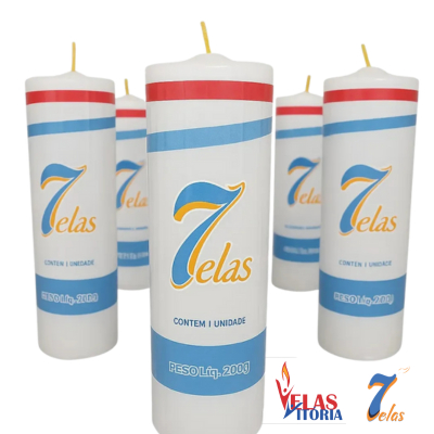 Kit c/ 3 Velas Votiva 200 g Branca ou Colorida Par