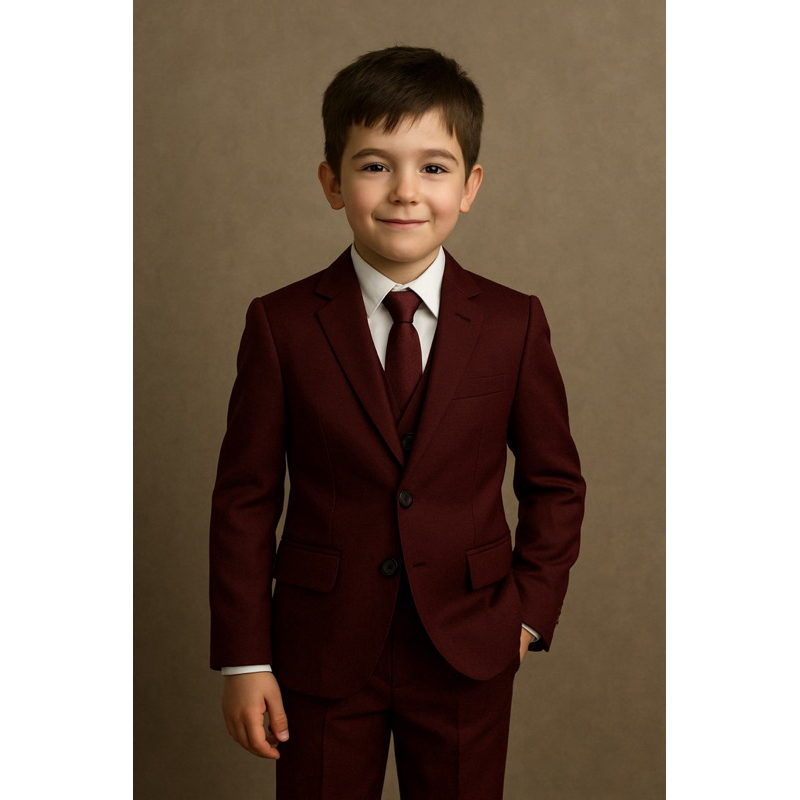 Terno Infantil Vermelho Bordo Para Casamentos Form
