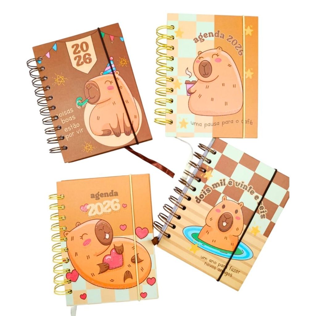 Agenda 2026 Pequena Espiral Capivara 11x15cm 168 P