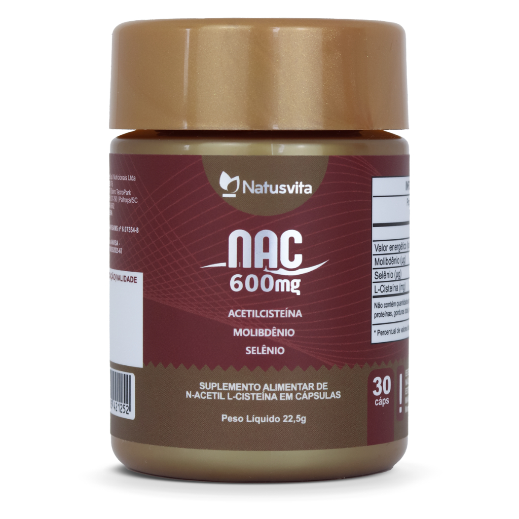 NAC N-Acetilcisteína 600mg + Molibdênio + Selên
