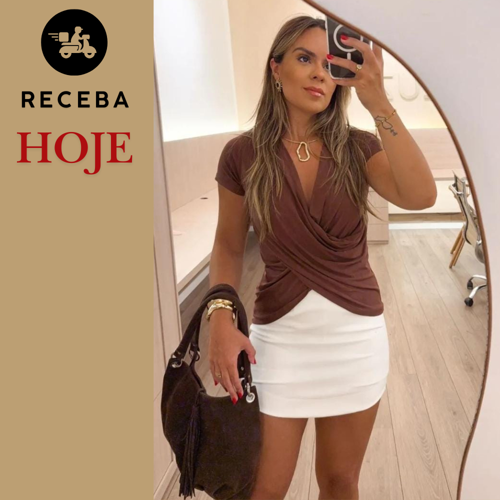 Blusa Transpassada Feminina Amamentação Manga Cu