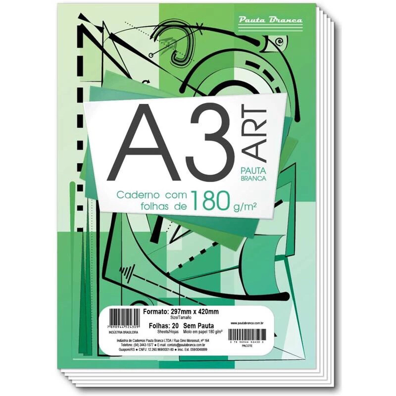 Bloco Desenho Técnico A3 Sem Margem Art 20 Folhas