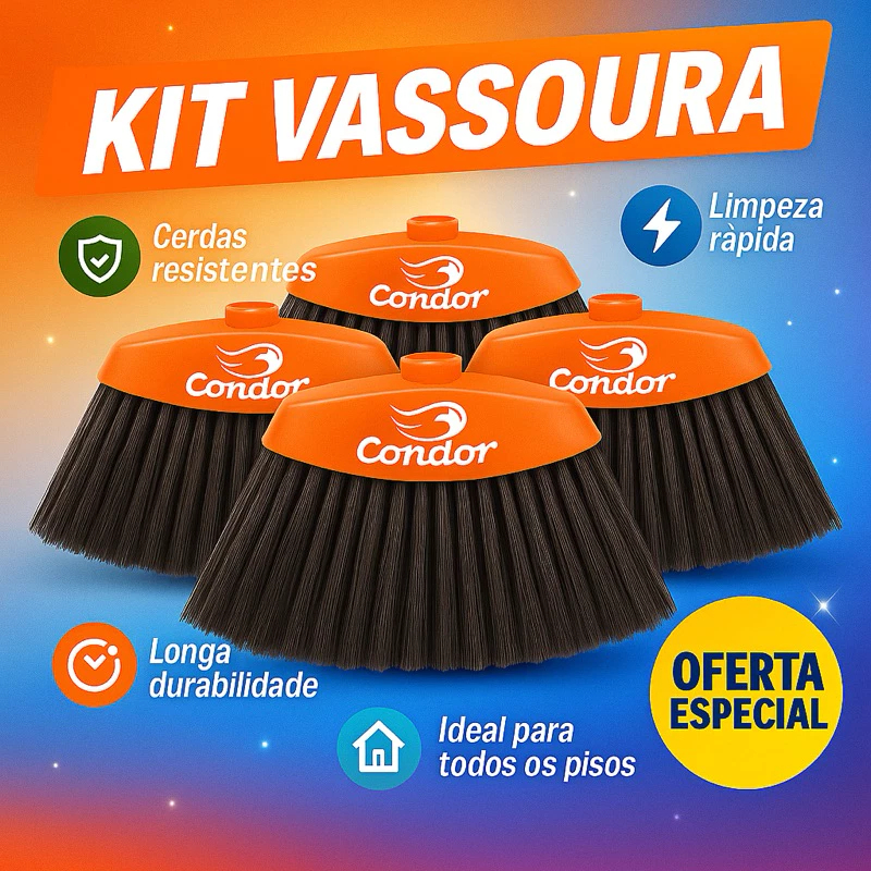 Vassouras Condor SEM CABO Original Limpeza Multius