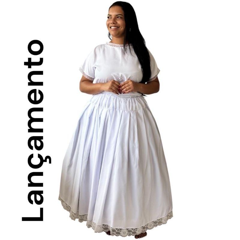 Conjunto Feminino Umbanda E Candomblé Saia E Cami