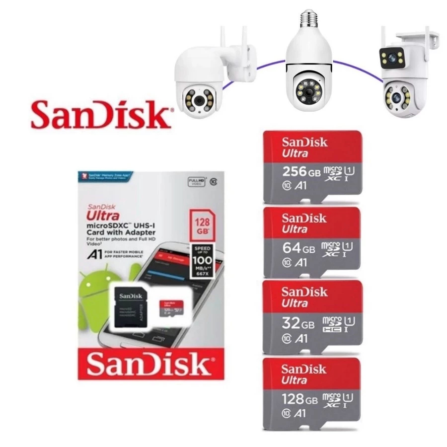 Cartão De Memória Micro Sd Sandisk 16GB-512GB Cl
