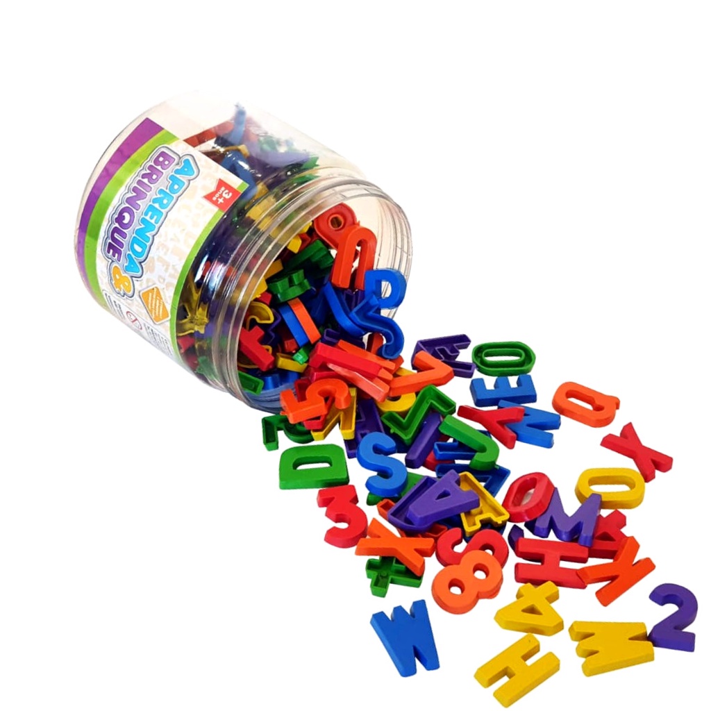 Alfabeto Movel Letras e Numeros 200 Peças Brinque