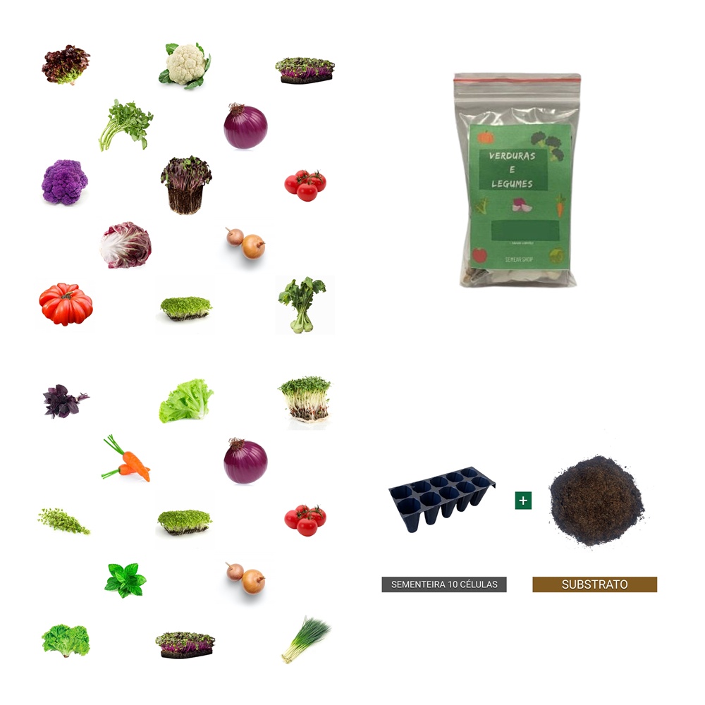 Kit 12 Mil Sementes de Verduras e Legumes 47 Varie