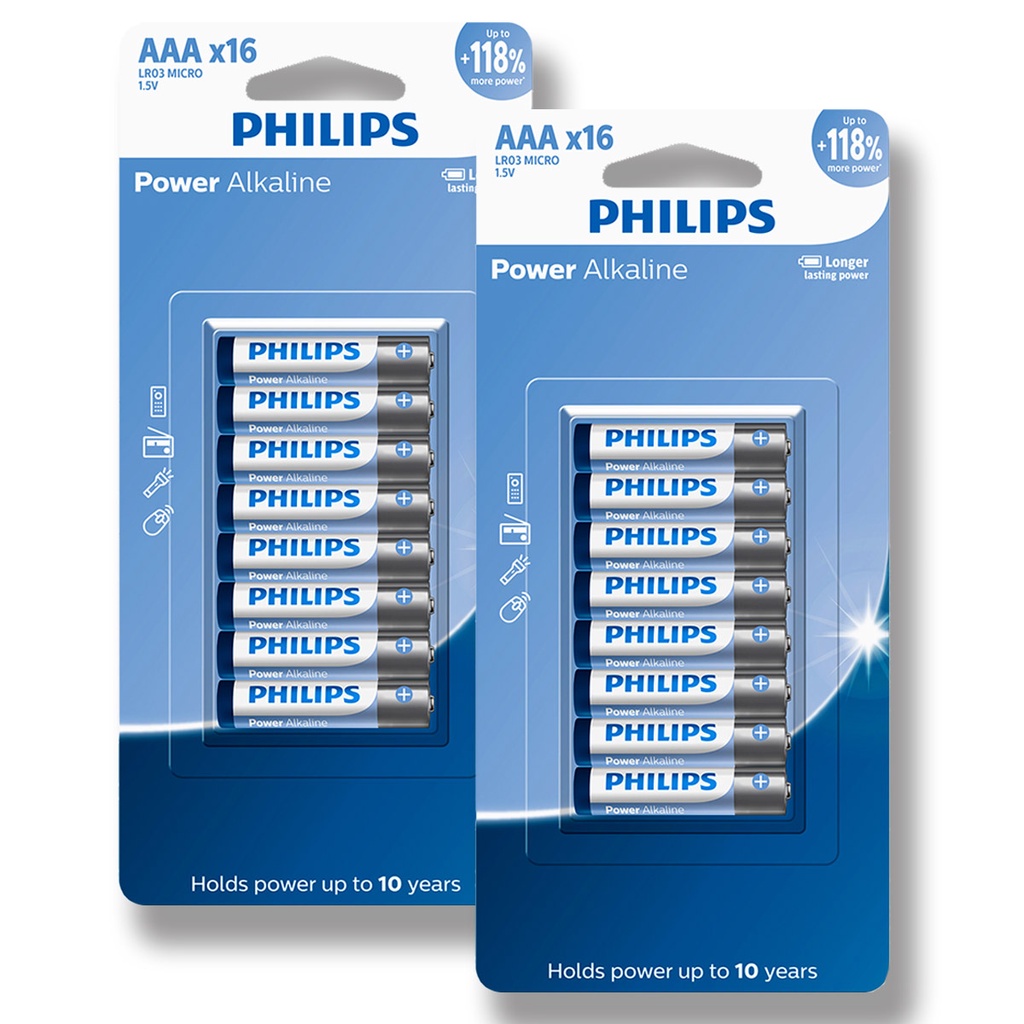 Pilha Alcalina AAA Philips Bateria 3A Palito kit 3