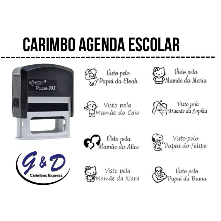 Carimbo para Agenda Escolar – PERSONALIZADO