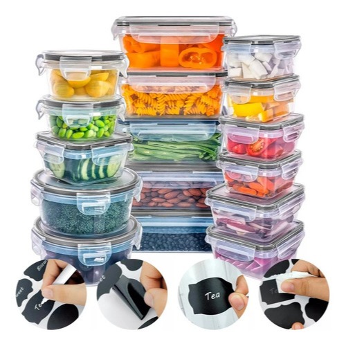 Conjunto De 16 Potes Herméticos Croix Com Tampa E