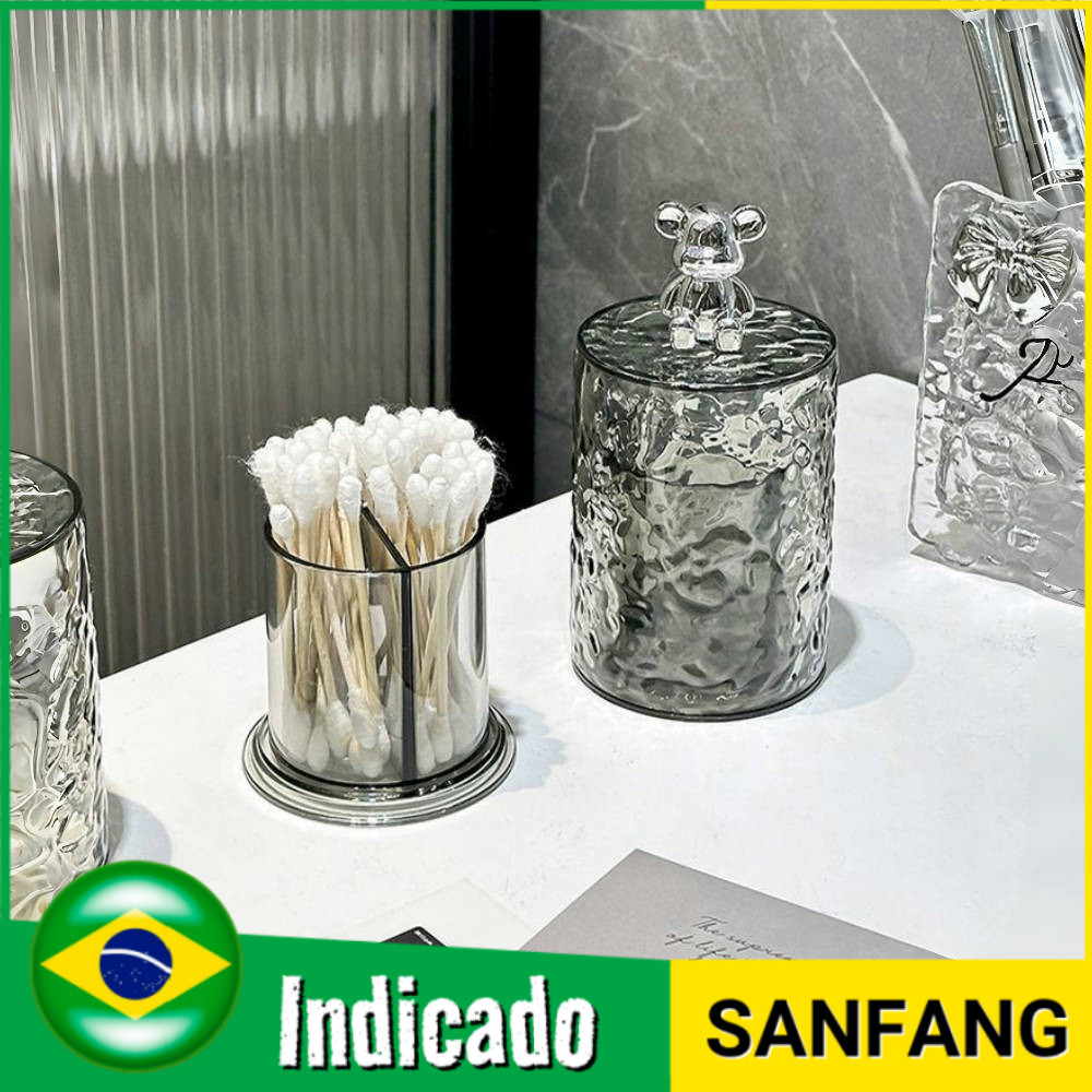 Suporte Luxo De Porta Cotonete Palito Em Acrílico