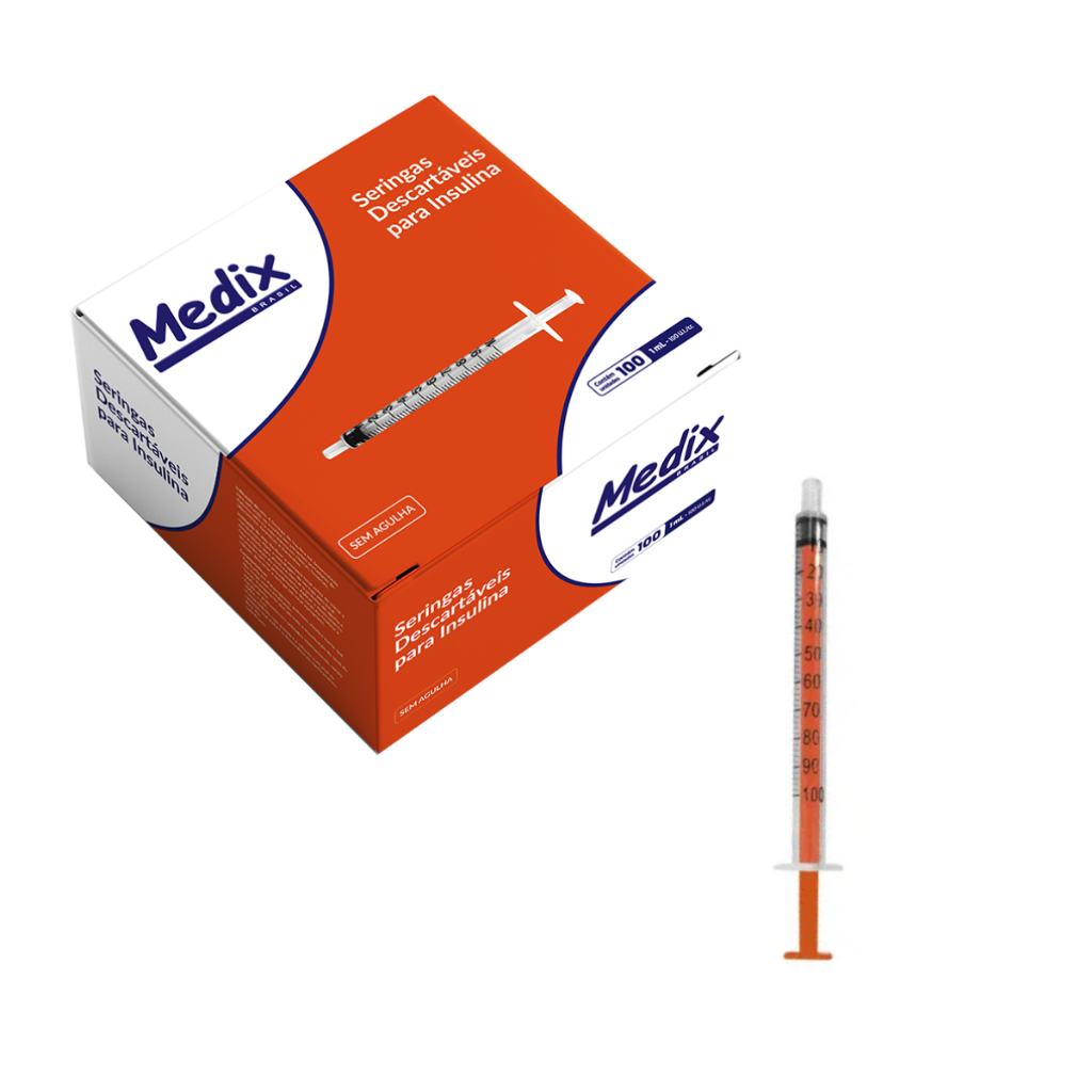Seringa 1ml Kit 100 Unidades Com ou Sem Agulha Med