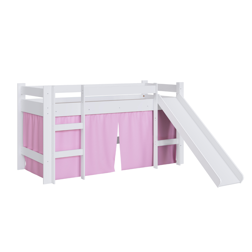 Cama Infantil com Escorregador Elevada Branco com 