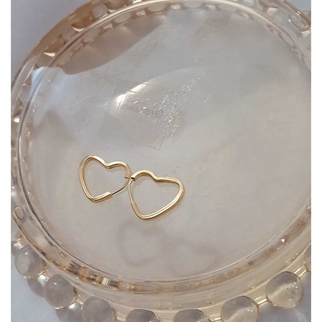 Brinco argola coração segundo furo cartilagem ou