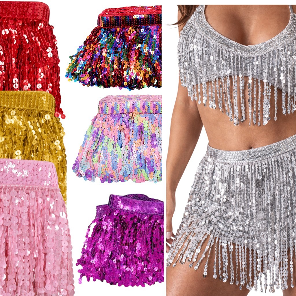 Kit Franja de Lantejoulas Paetê Luxo Para Carnava