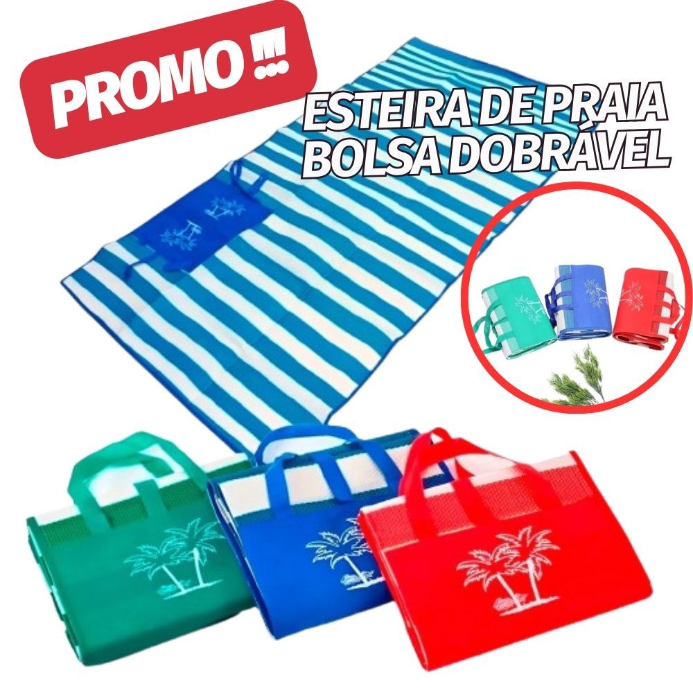 Esteira De Praia Impermeável Dobrável Vira uma B