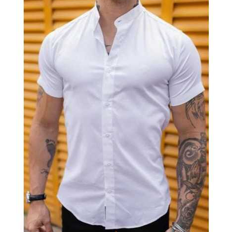Camisa Social Gola Padre Slim FitLuxo Manga Curta 