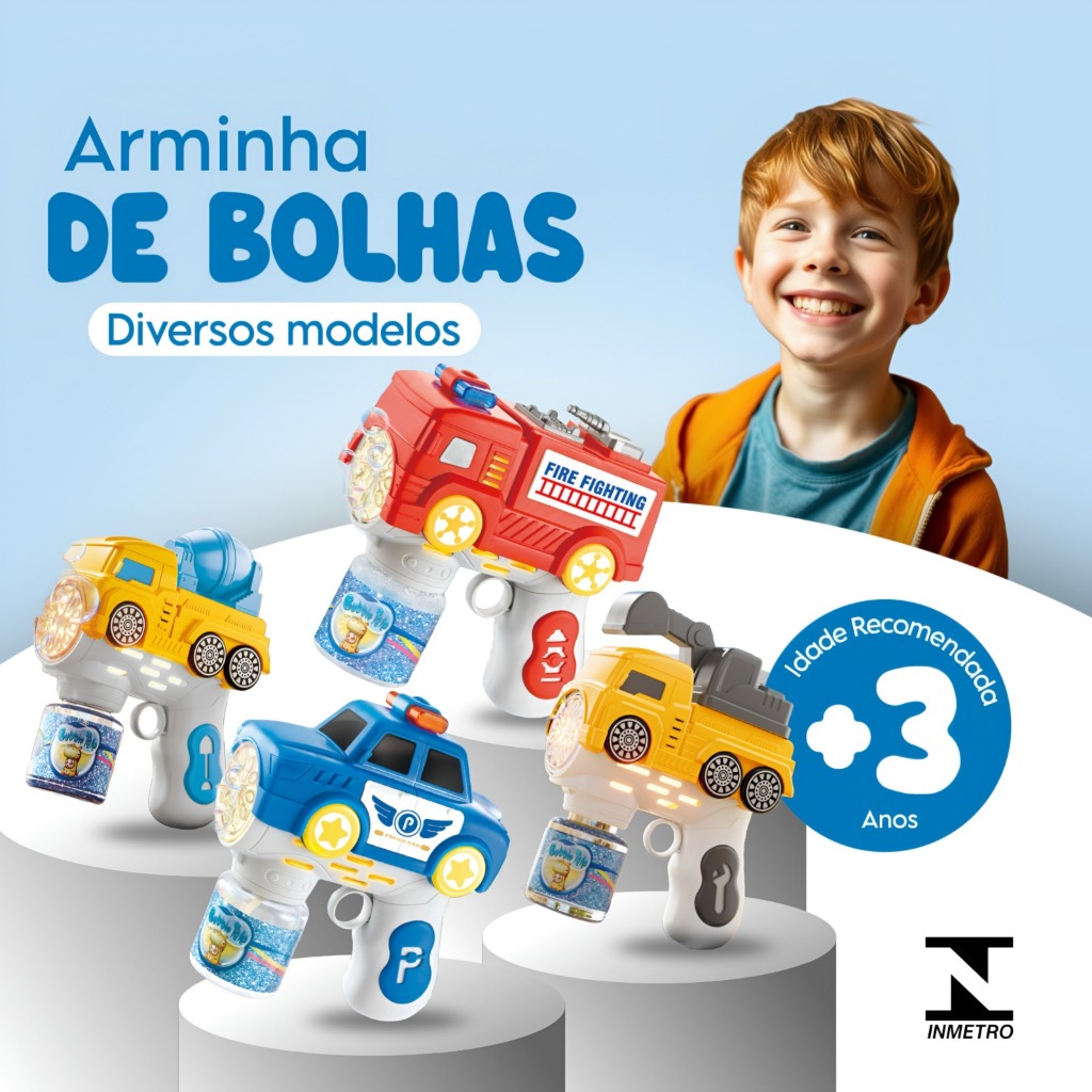 Arminha Arma Lança Bolhas De Sabão Brinquedo Inf