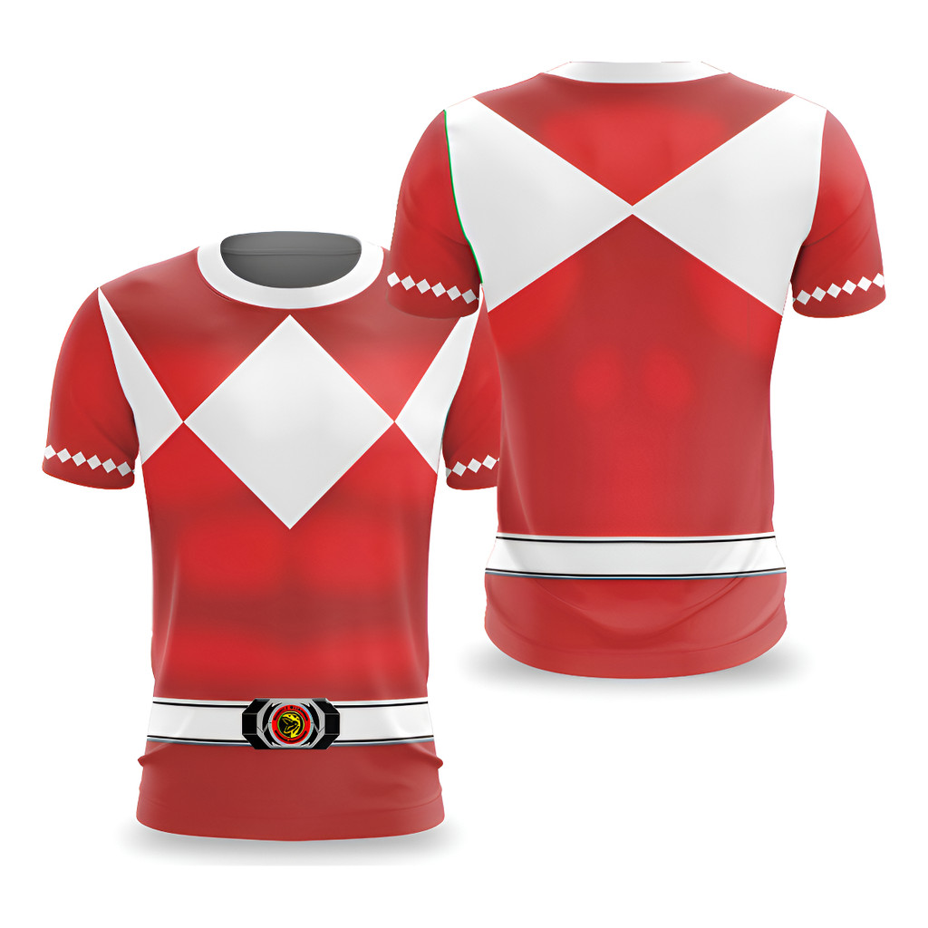 Camiseta Power Rangers Cosplay Dryfit 3d Pronta En