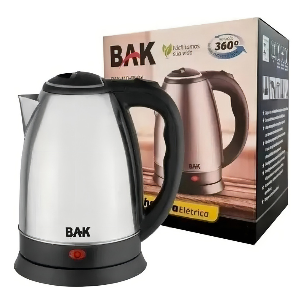 Chaleira Elétrica Inox 1,8 Litros Bak 1500w Bak C