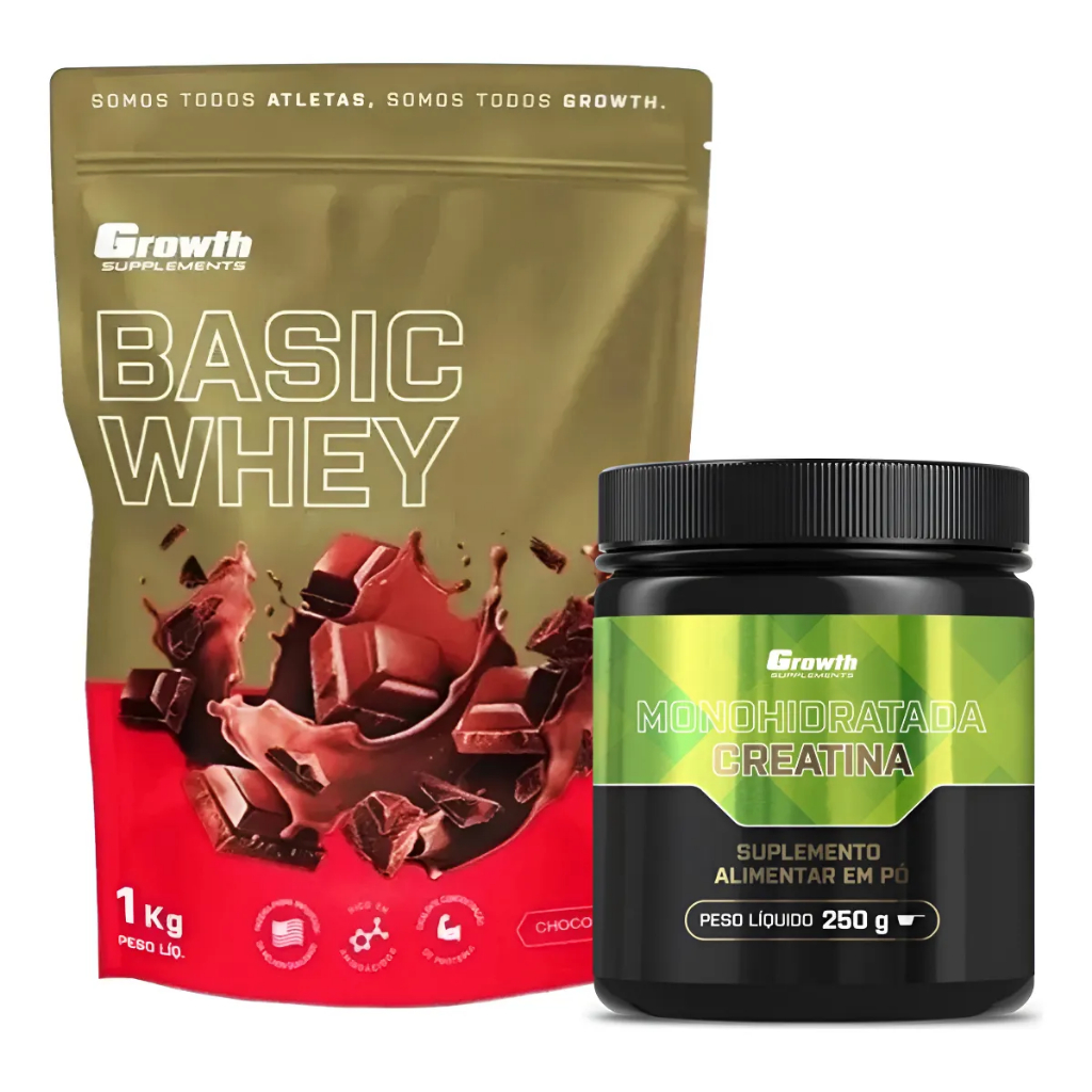 Kit Whey Protein Basic 1Kg + Creatina Pura 250g &#