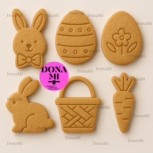 Kit 6 cortadores/marcadores/molde tema pascoa para