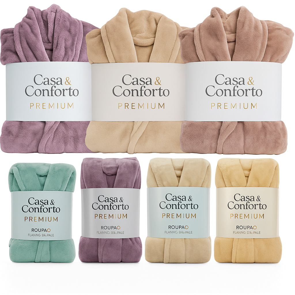 Roupão de Banho Feminino Masculino Toque Extra Ma