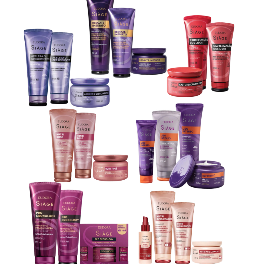 Eudora Siàge  Shampoo Condicionador Máscara Esco