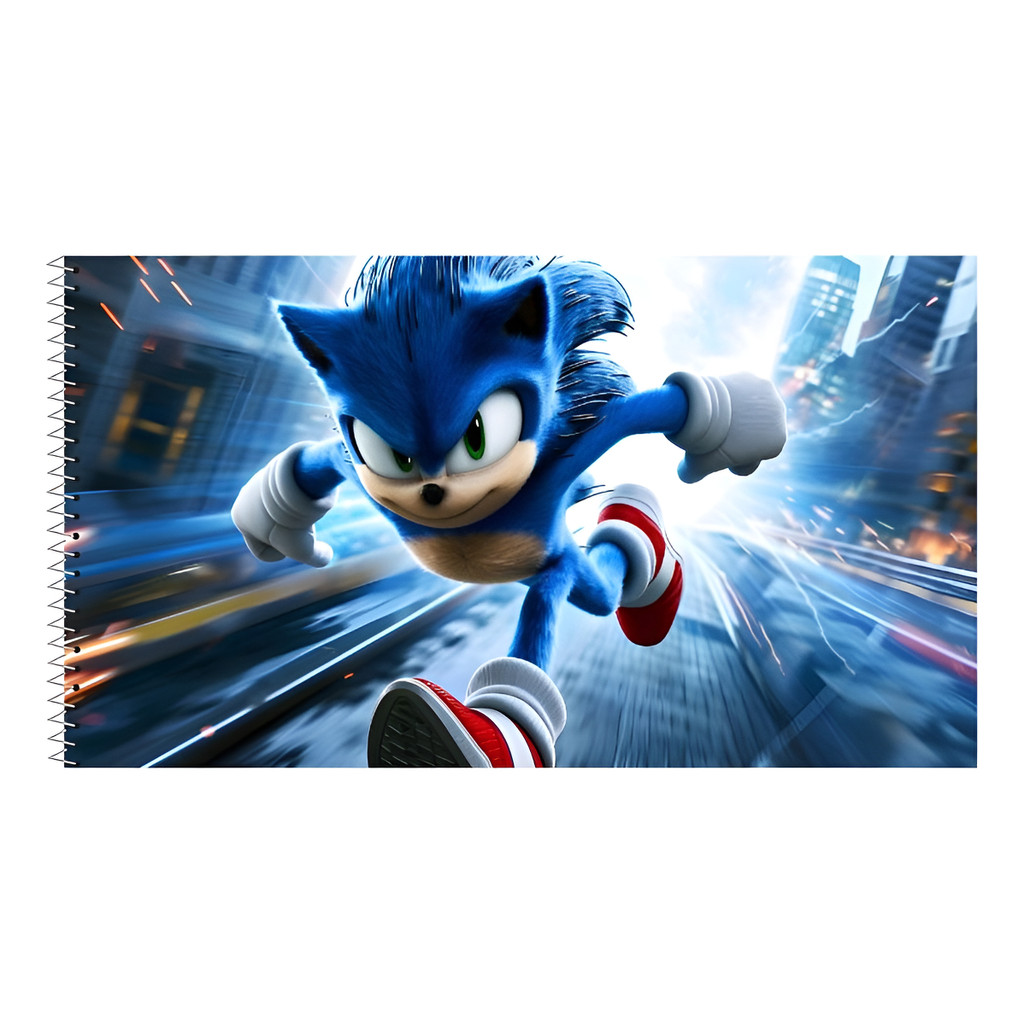 Caderno De Desenho Sonic Escolar 96 Fls