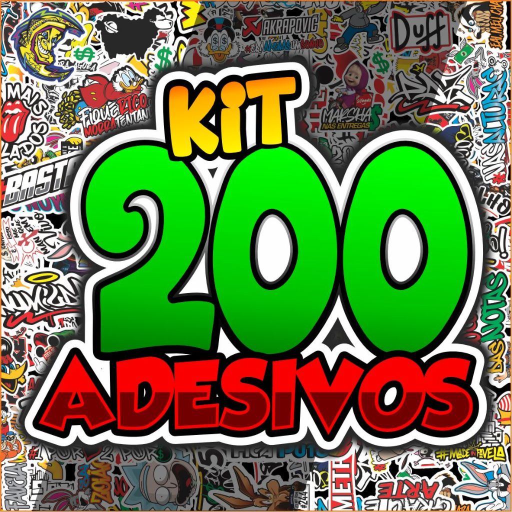 Kit 200 Adesivos para Capacete Moto Bike e Carro &