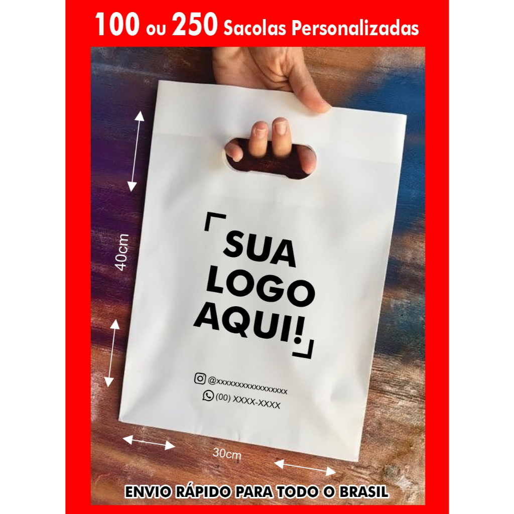 SACOLA BOCA DE PALHAÇO  30×40  PERSONALIZADA