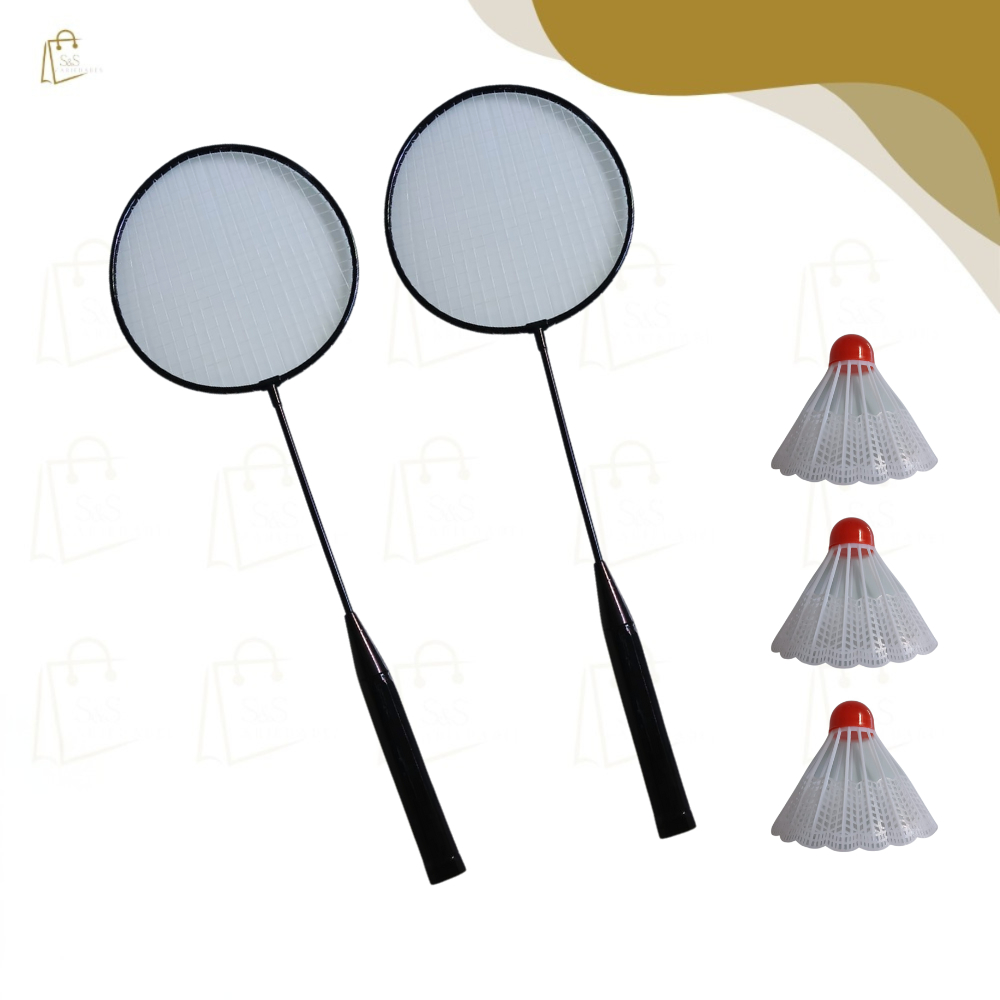 Kit de Badminton 2 Raquetes + 3 Petecas Diversão