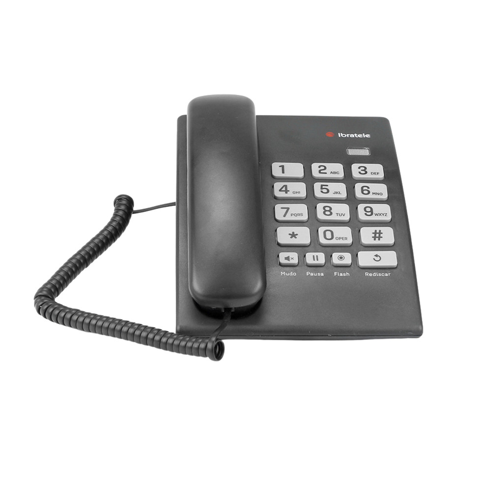 Telefone De Mesa Fixo Preto Para Escritório Ibrat