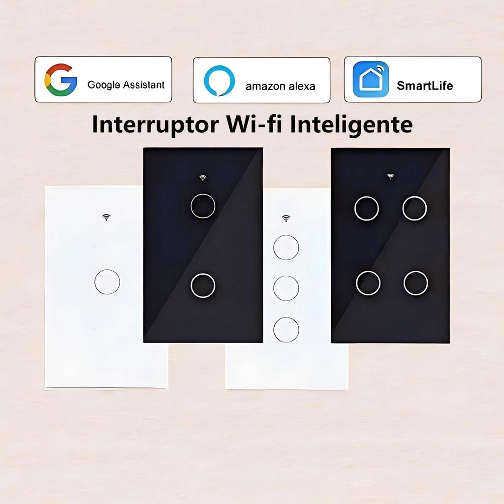 Interruptor Inteligente Touch Wi-Fi 1/2/3/4 Botão