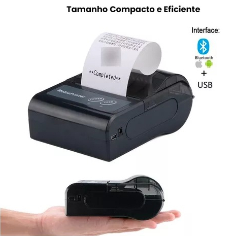 Mini Impressora Térmica Bluetooth Sem fio Portát