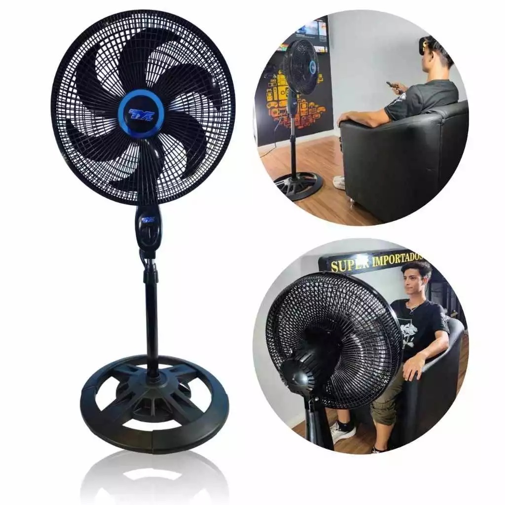 Ventilador Coluna 75W 45cm Pedestal Turbo 6 hélic
