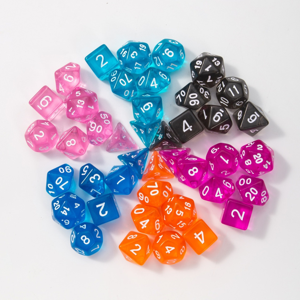 Kit De 7 Dados Para Rpg Perolizados – Escolh
