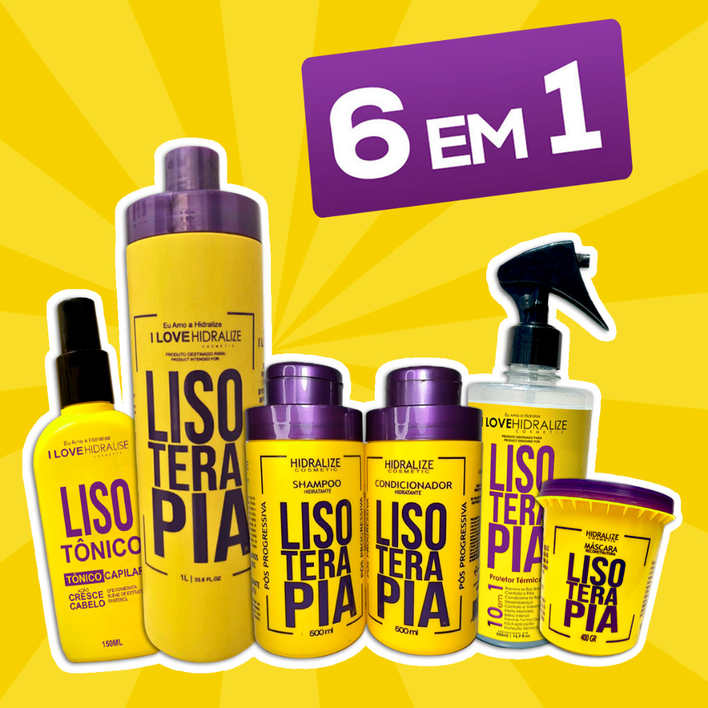 Kit 6 em 1 Lisoterapia – Progressiva Shampoo