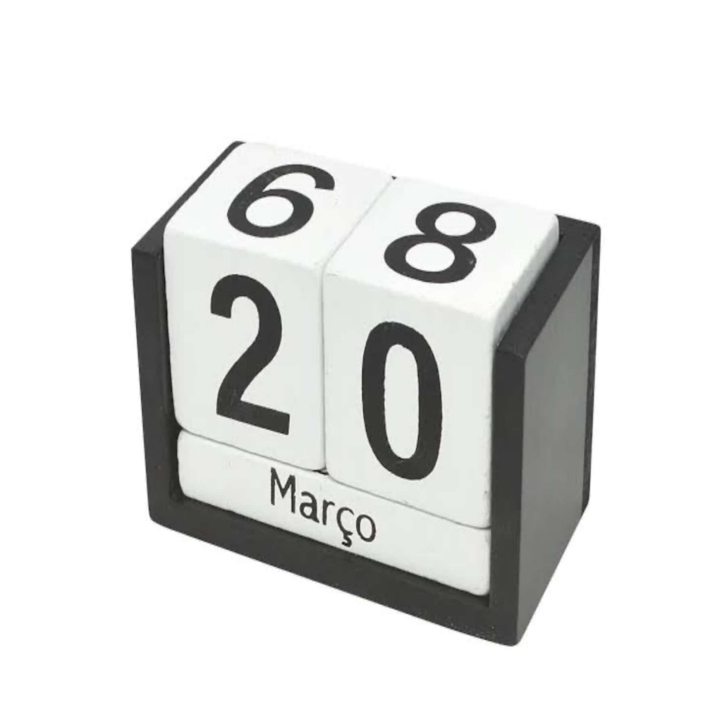 Calendário Permanente Decorativo Cubo De Mesa Mad