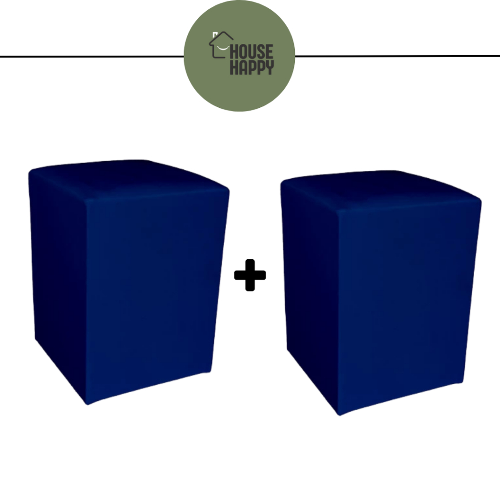 2 Puff banqueta multiuso sala cubo fofo todo reves
