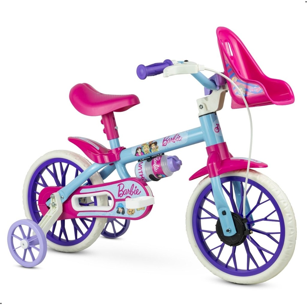 Bicicleta Barbie Infantil 3 anos Com rodinhas Nath